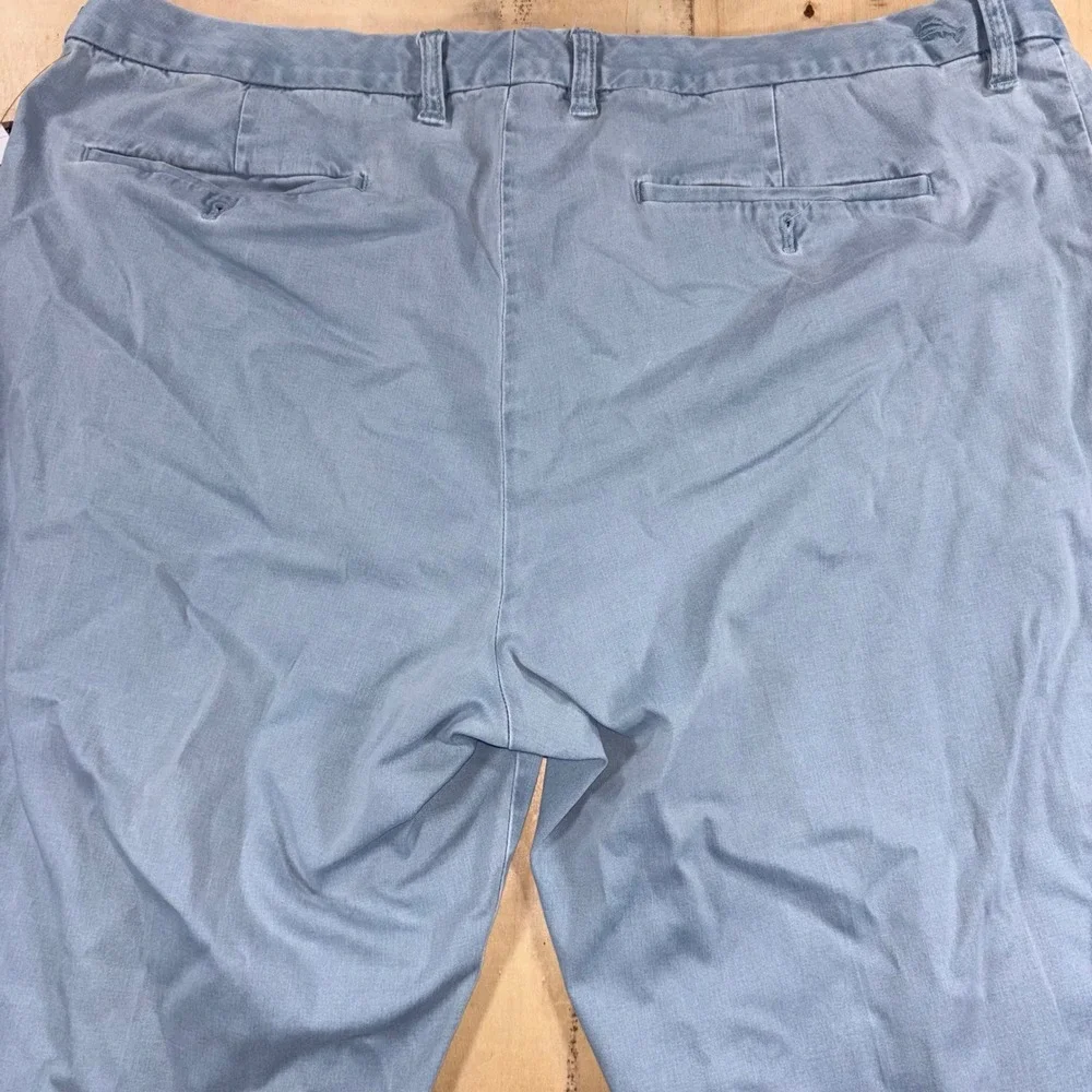 Tommy Bahama Boracay Mens 42x30 Light Blue Stretch Cotton Sateen Chino Pants
